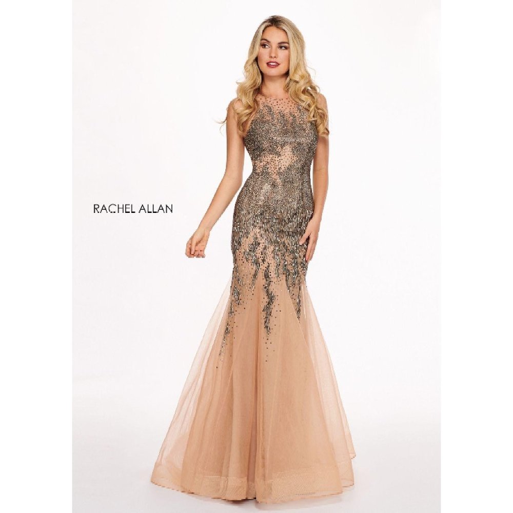 Rachel Allan Women's Size 12 Gunmetal Prom Dress